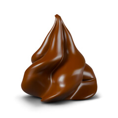 Whipped chocolate cream in realistic style. Vector isolated cocoa dollop