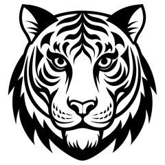 Tiger head silhouette vector style