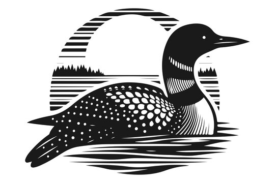 recommend clip art: loon silhouette vector illustration art isolated on transparent background - Generative AI