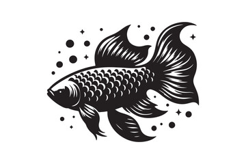 Fish vector silhouette illustration.