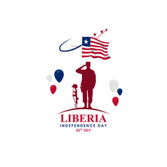 Vector illustration of Liberia Independence Day social media feed template