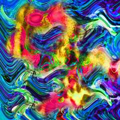 Combination textile collage pattern of wave and lines colored leopard snake tiger textures

