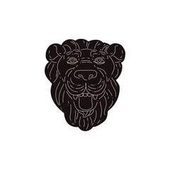 Black silhouette of a lion's head.