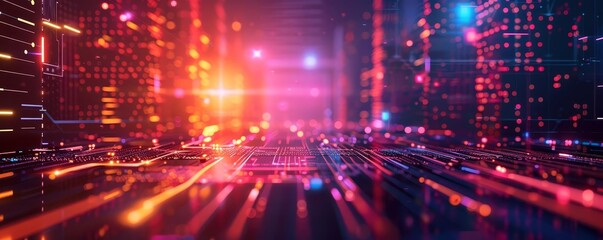 Naklejka premium Digital transformation trends front view Showcasing tech adoption technology tone Complementary Color Scheme