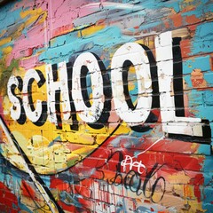 Fototapeta premium A colorful graffiti wall with the word 