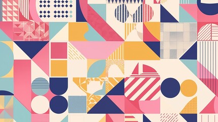 Multicolored background with geometric pattern.