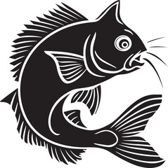 Catfish silhouette vector image