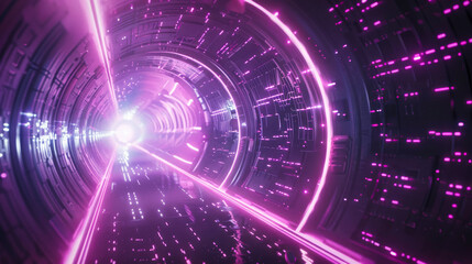Obraz premium Futuristic giant cosmic tunnel, science fiction time or inter-dimension travel concept