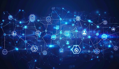 Digital Network of Connected Icons