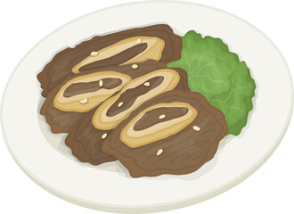 Illustration of Galbi, Korean Grilled Ribs