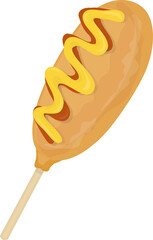 Illustration of Hatdogeu, Korean Corn Dog