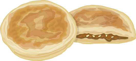 Illustration of Hotteok, Korean Sweet Pancake