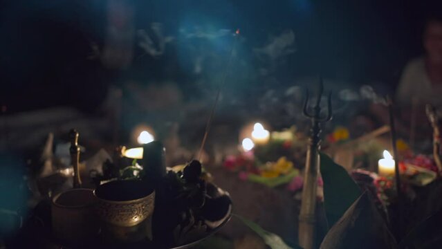 puja or yajna ceremony in India and hindu traditional holy ritual