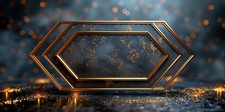 decorative geometric art deco frame for wedding invitations elegant gold geometric art deco gatsby style frame premium design template for wedding invitations banners and posters.stock photo