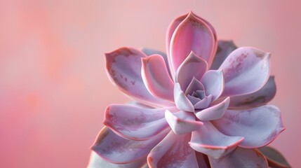 Fototapeta premium Close-up of pink succulent with smooth gradient background