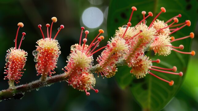 Combretum indicum belongs to the Combretaceae family and is a plant that produces flowers