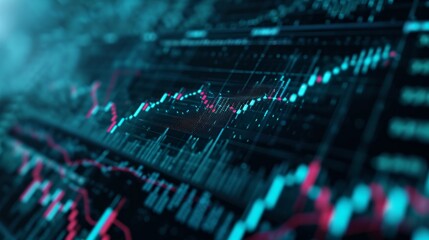 screen with stock market chart and diagrams