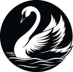 vector swan silhouette