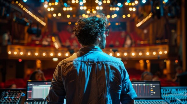 Managing sound and lighting for a live theater performance