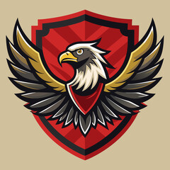 eagle emblem badge design mascot logo vector illustration, eagle logo design best for patch badge and esport, sticker, eagle design