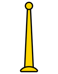 Barrier with rope and gold poles