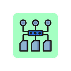 Data structure line icon. Memory storage, network structure, circuit board part. App development concept. Can be used for topics like application, technology, computer