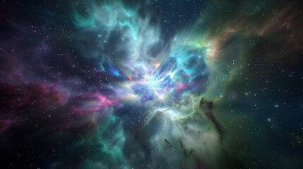 Naklejka premium A mesmerizing supernova explosion illuminating the vast cosmos with vibrant colors. 