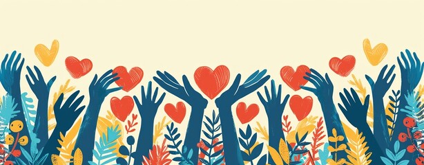 Volunteer appreciation template with heartwarming elements and plenty of copy space