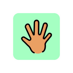 Human palm line icon. Hand, finger, sign. Gesturing concept. Can be used for topics like warning, prevention, human greeting