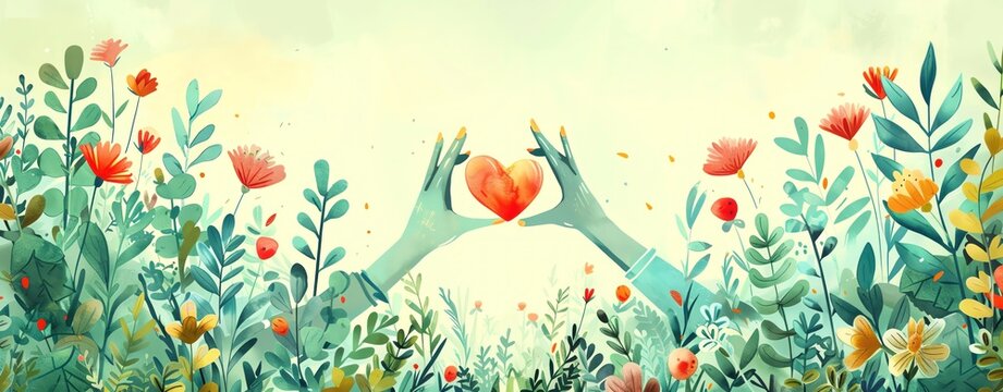 Volunteer appreciation template with heartwarming elements and plenty of copy space