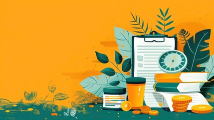 Debt management template with budgeting elements and lots of copy space