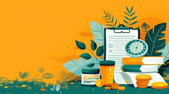 Debt management template with budgeting elements and lots of copy space