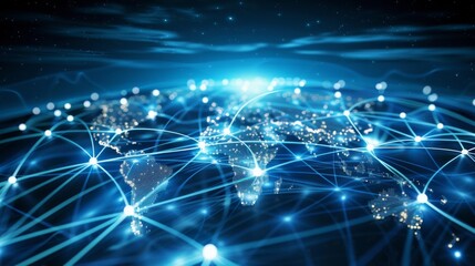Obraz premium Global Network Connection: A Digital World Map