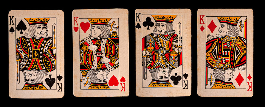 kings cards in black background