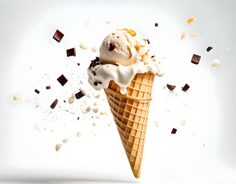 cornet de glace chocolat vanille