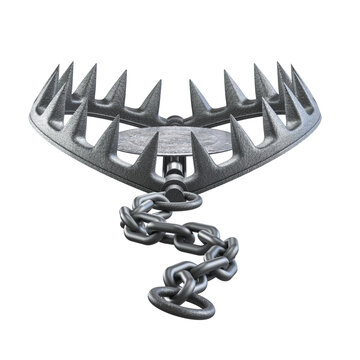 3d render of a metal bear trap