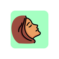 Woman profile line icon. Face, cosmetology, beautician. Beauty care concept. Can be used for topics like beauty salon, dermatology, aesthetic procedure