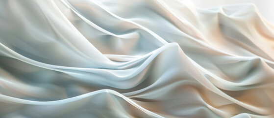 Obraz premium White, flowing fabric with a delicate sheen creates an elegant and calming abstract visual.