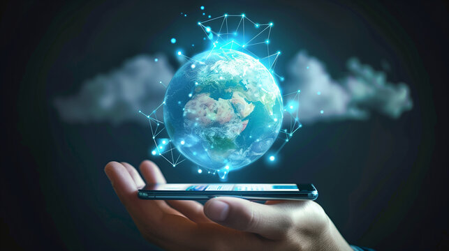 Internet communication on a global scale using the telephone. Access to the world wide web via a wireless satellite network.