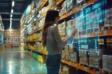 Professional interacting with digital data