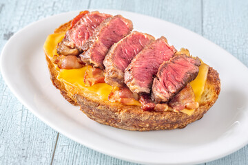 Bacon and steak bruschetta