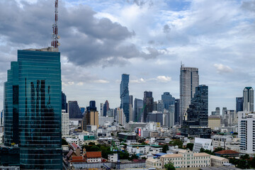 Naklejka premium Bangkok Modern Skyline Blend of Skyscrapers and Urban Landscape