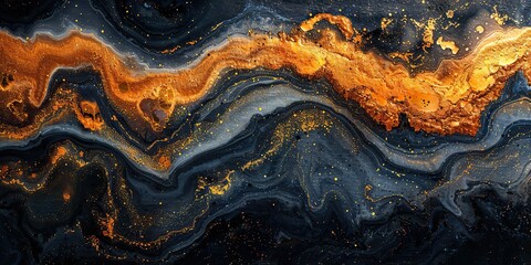 Fototapeta premium luxury golden marble texture marble ink abstract art from exquisite original painting for abstract background in gold black color detailed marble slab.stock image