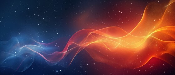 Fototapeta premium A colorful, swirling line of stars and fire. Digital particles wave and light abstract background