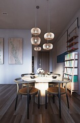 Stylish interior of dining room