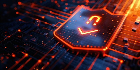 An innovative 3D illustration featuring a stylized security shield overlaid with a check mark and a bold lock symbol, conveying the concept of secure authentication and verification. 