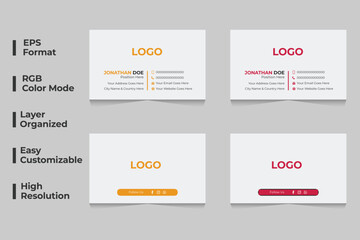Modern eye-catching business card, corporate business card design, creative business card template
