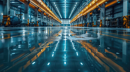 Obraz premium Reflecting manufacturing industry. Generative AI.