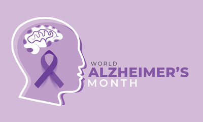 World Alzheimer's month. background, banner, card, poster, template. Vector illustration.