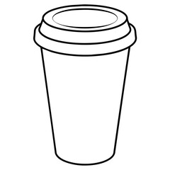 Coffee cup line art vector illustration